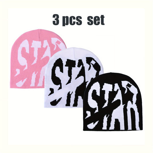 3-Piece Set STAR Beanie -