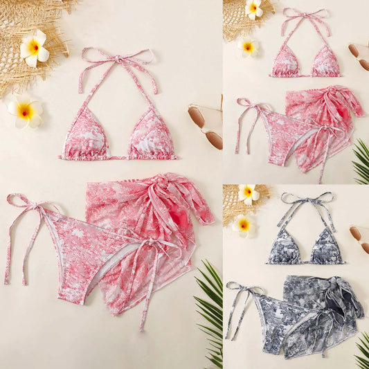 3 Piece Tie Dye Bikini Set