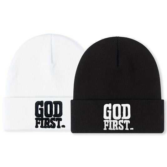 1pc "GOD FIRST" Beanie